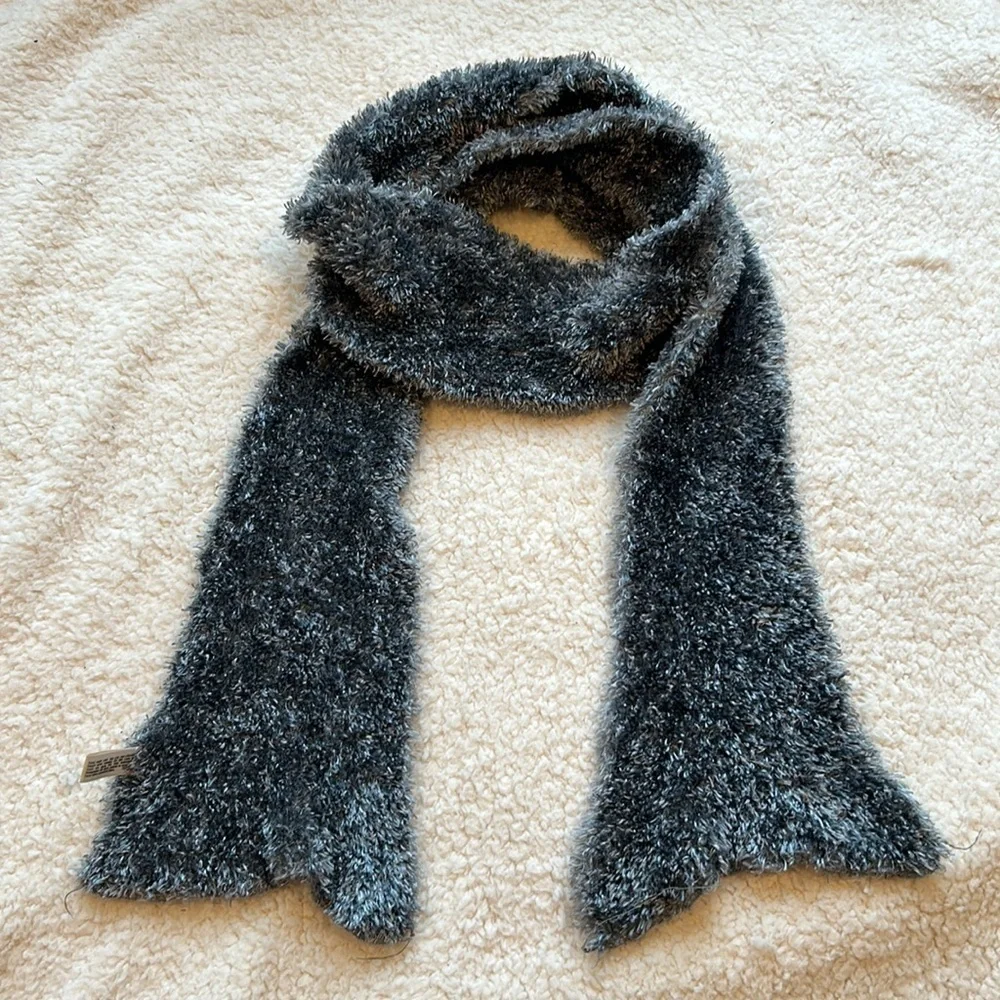 St. John's Bay Women's Grey/Silver Fuzzy Scarf